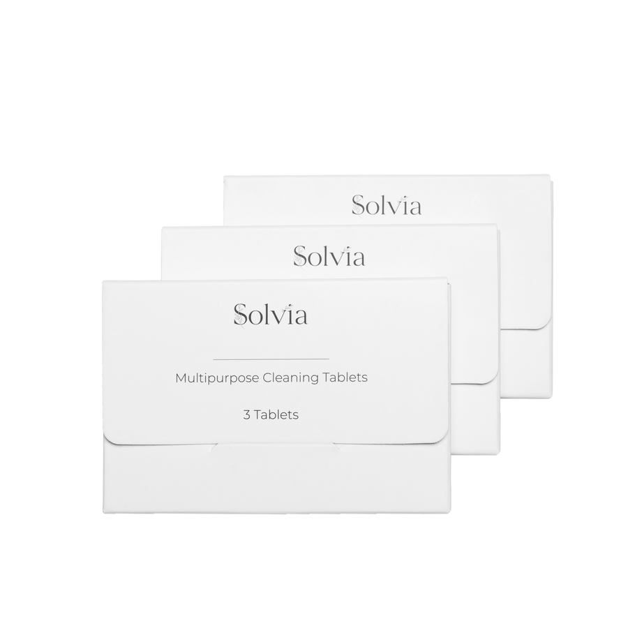Three packs of Solvia multipurpose cleaning tablet refills